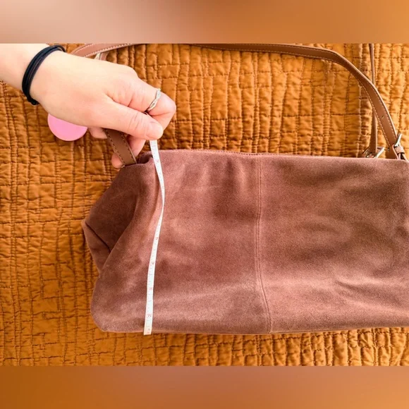 NWOT REVOLVE Dual Straps Suede Shoulder Bag in Brown - Picture 8 of 10